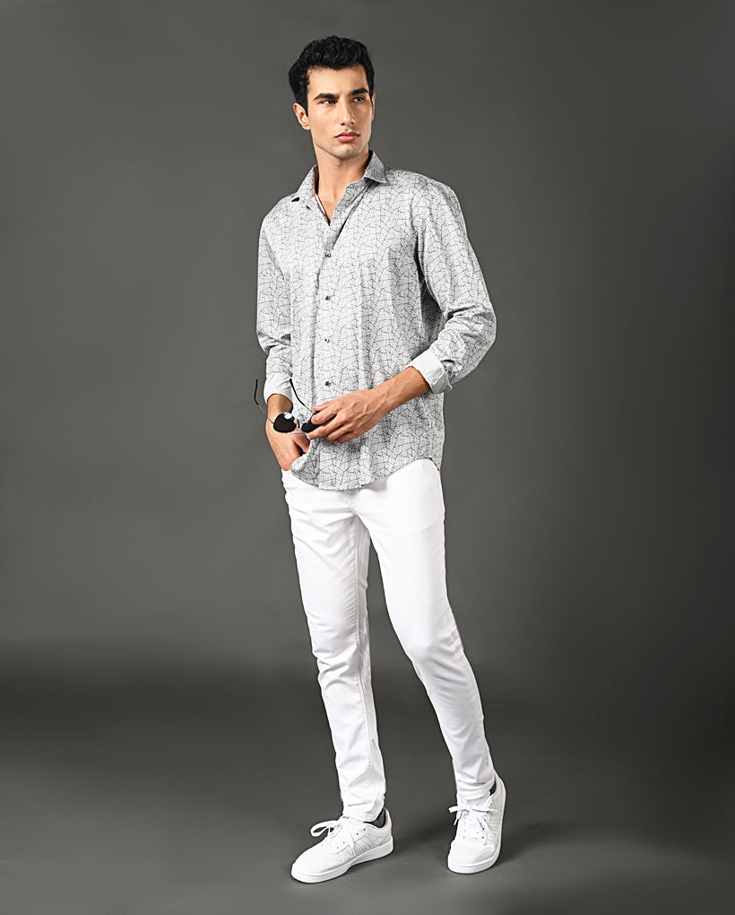 Mens Blue Checked Cotton Blend Casual Shirt – Mens blue checked cotton blend casual shirt, classic style