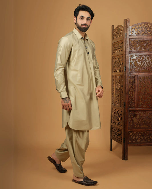 Men’s Ethnic Sage Pathani Kurta Set