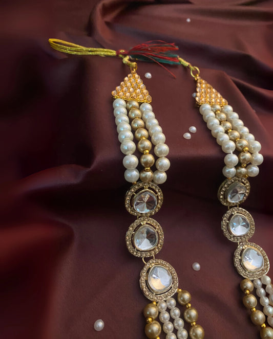 Pearl & Gold Festive Necklace – Free Size