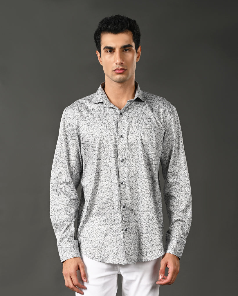 Mens Blue Checked Cotton Blend Casual Shirt – Mens blue checked cotton blend casual shirt, classic style