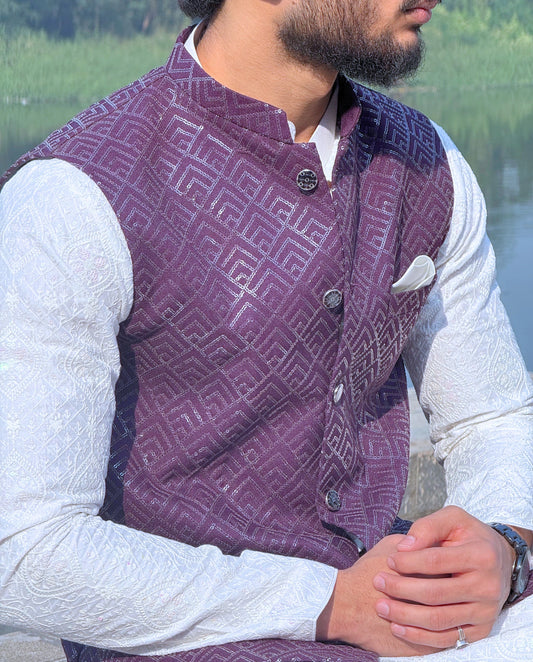 Men’s Georgette Ethnic Jacket Sequin Embroidery