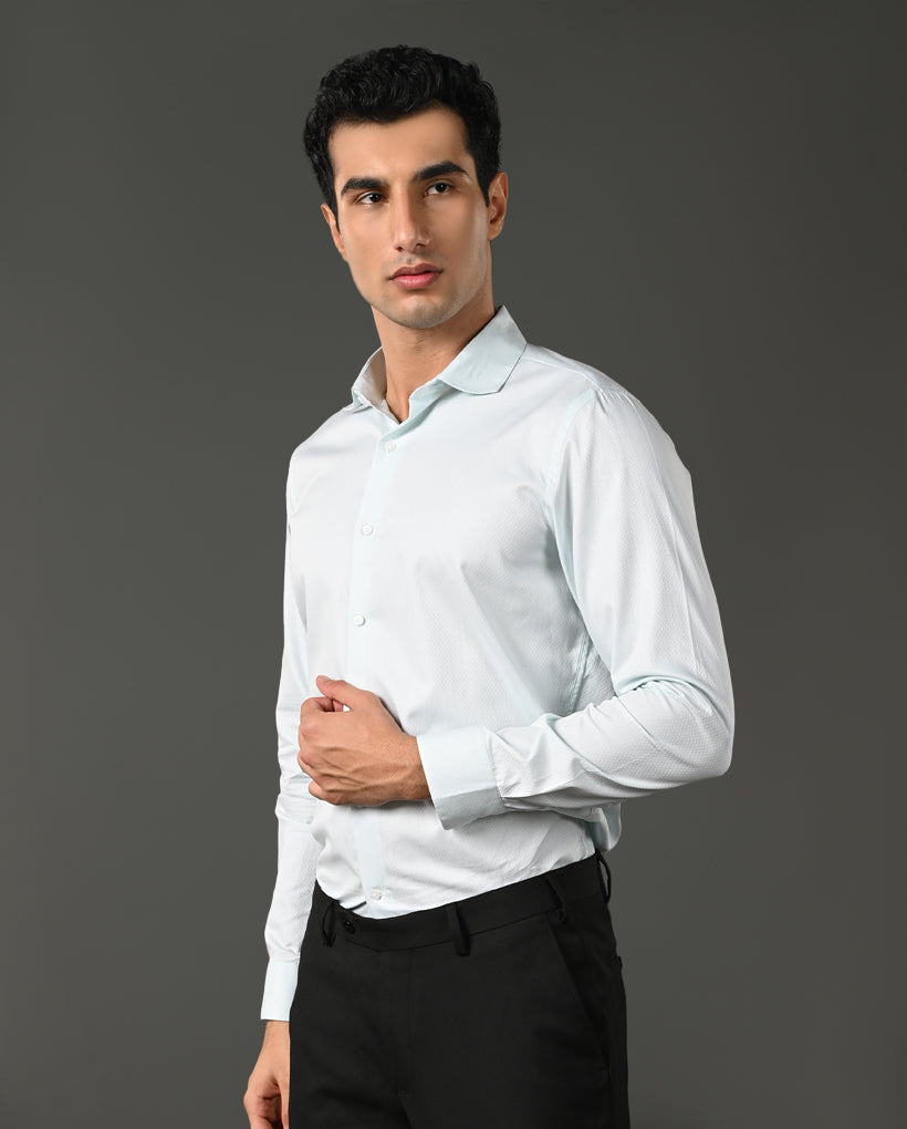 sky blue cotton formal shirt men regular collar