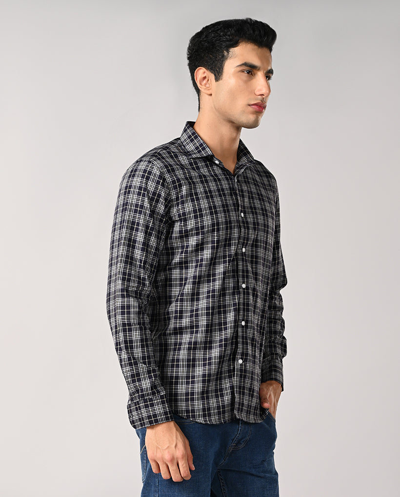 Mens Yellow Checked Cotton Formal Shirt – Work & Office