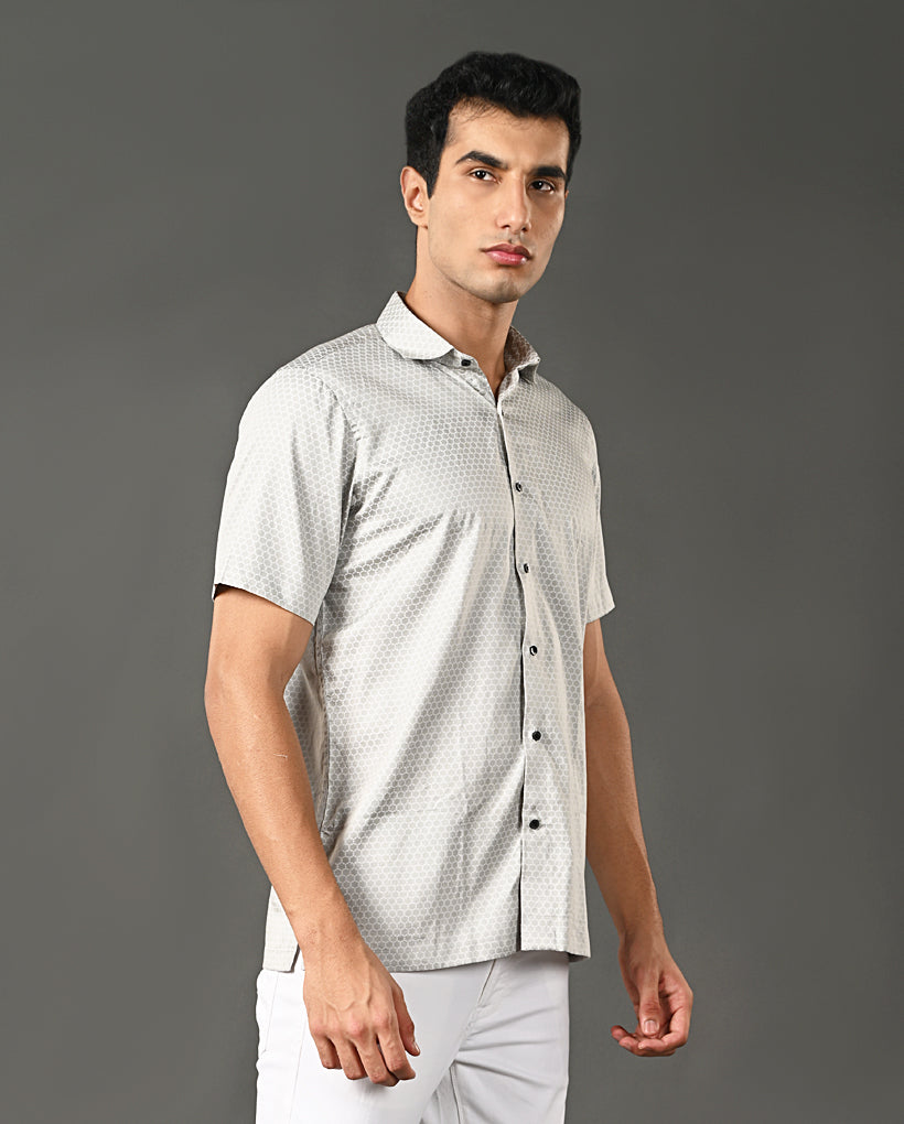 Mens Light Green Cotton Blend Shirt