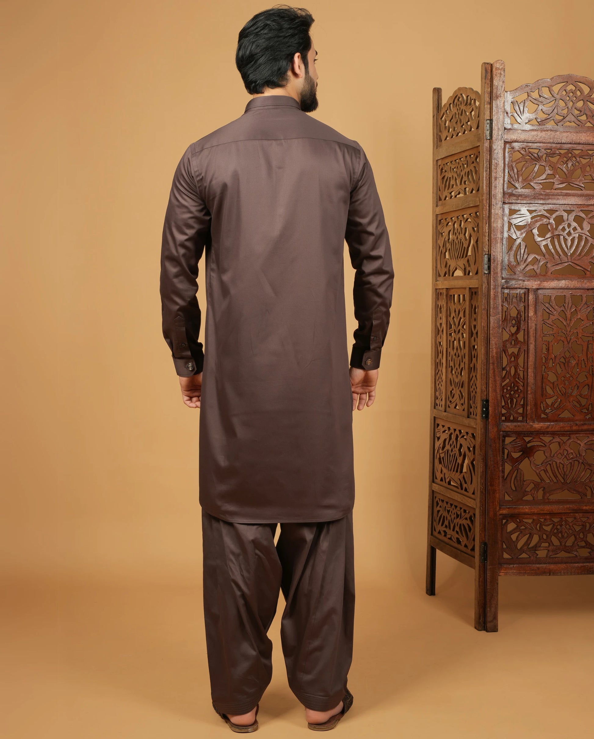 Men's - Pathani Kurta Set -Brown