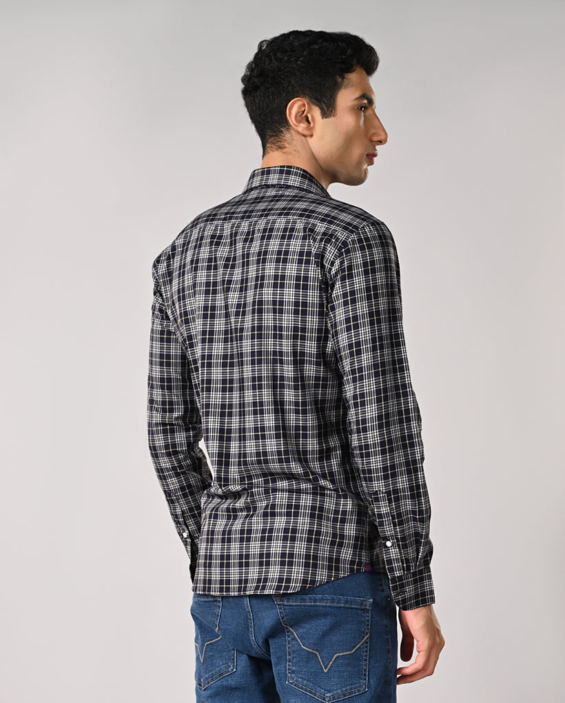 Mens Yellow Checked Cotton Formal Shirt – Work & Office