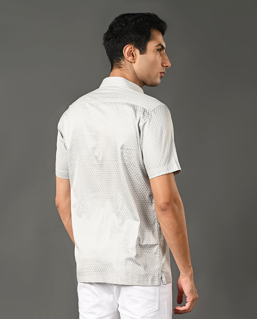 Mens Light Green Cotton Blend Shirt