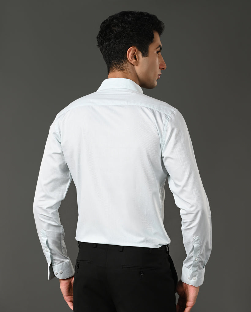 sky blue cotton formal shirt men regular collar