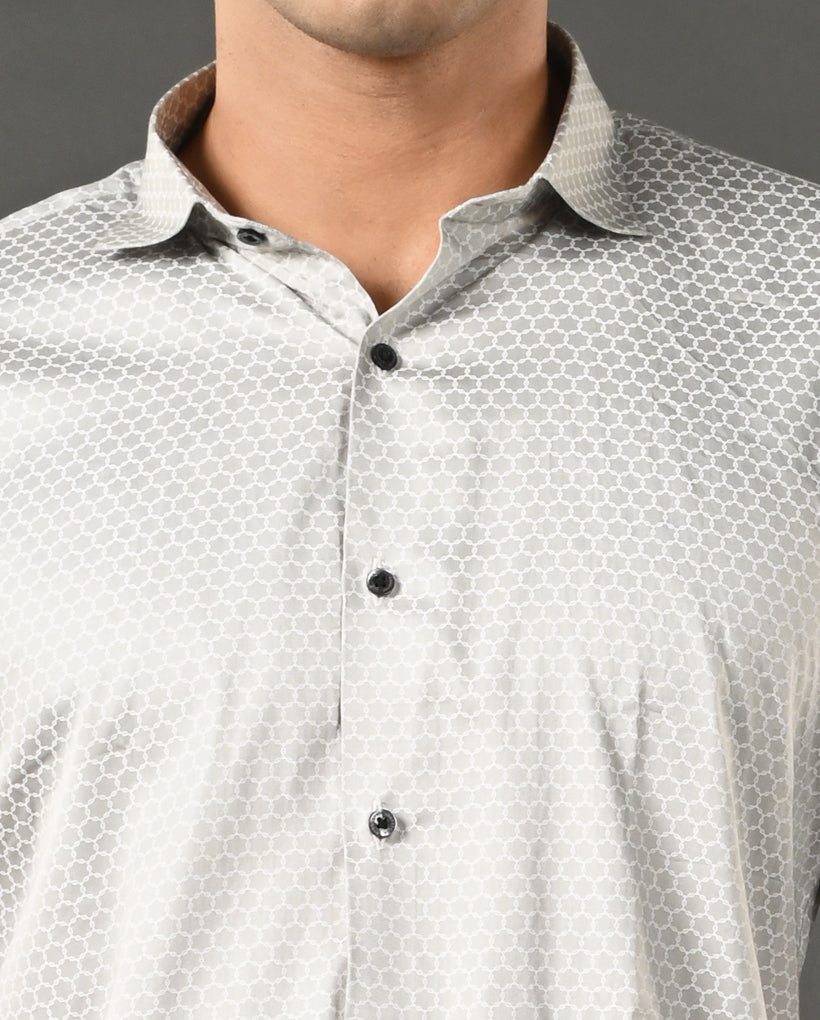 Mens Light Green Cotton Blend Shirt