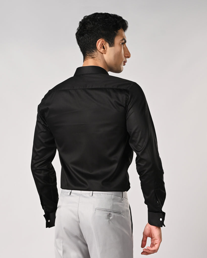 Black Cufflink Apple Cut Shirt – Premium Formal Wear for Men