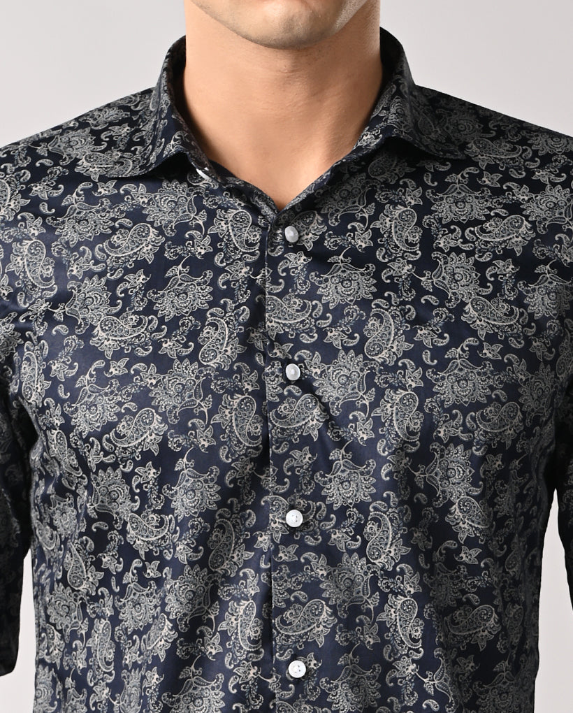 Blue Slim Fit Shirt for Men – Casual & Party