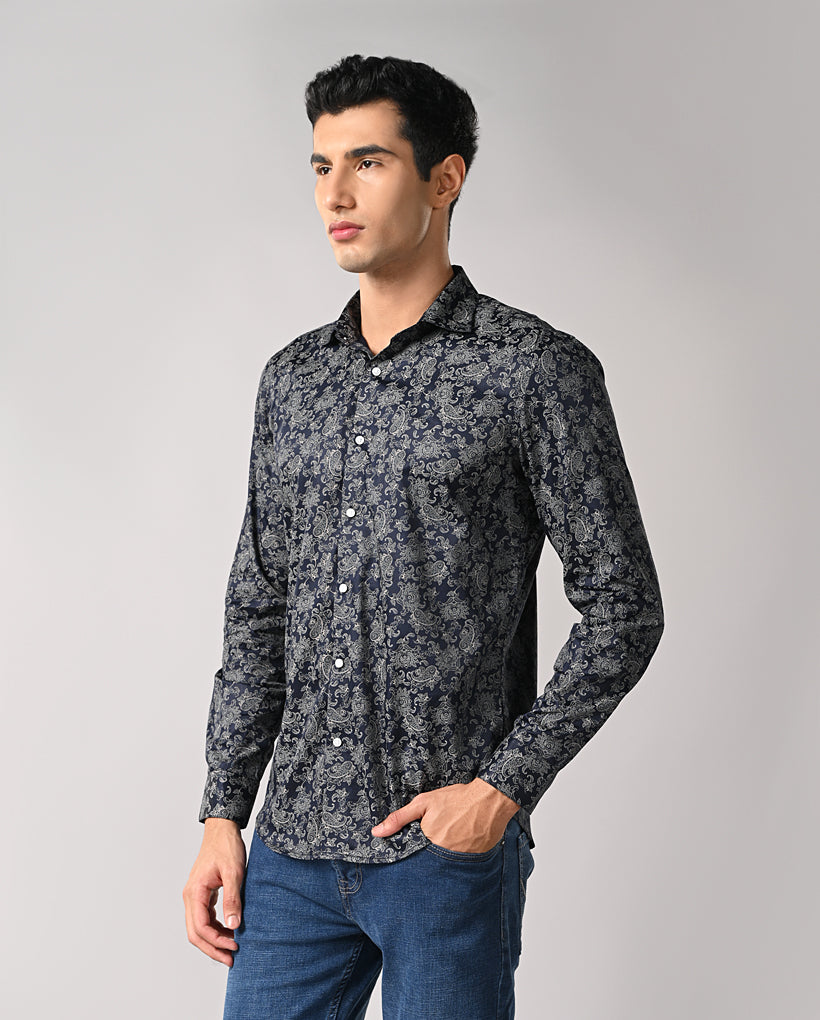 Blue Slim Fit Shirt for Men – Casual & Party