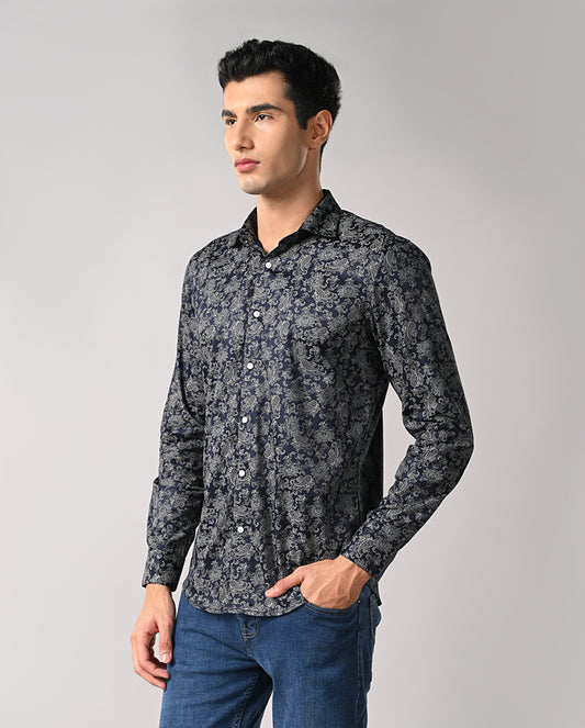 Blue Slim Fit Shirt for Men – Casual & Party