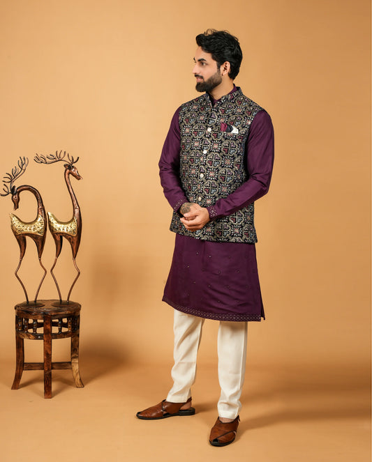 Designer Men's Velvet Jacket – A Touch of Tradition