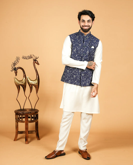 Men's Silk Festive Jacket – Royal & Elegant