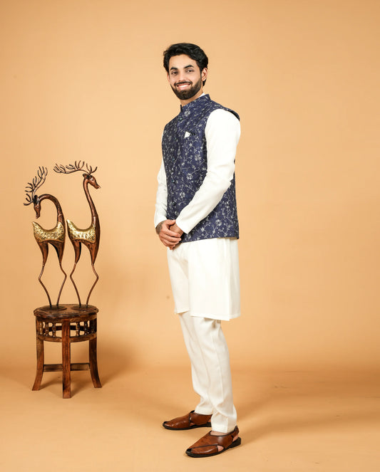 Men's Silk Festive Jacket – Royal & Elegant