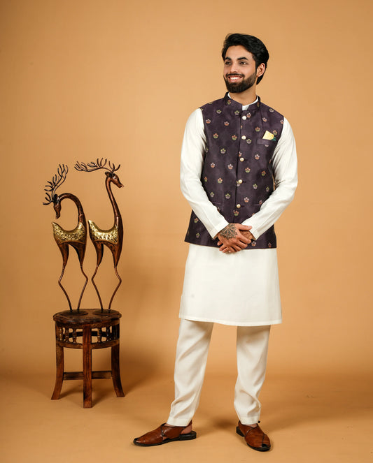 Premium Men’s Silk Ethnic Jacket  Classic Festive Style