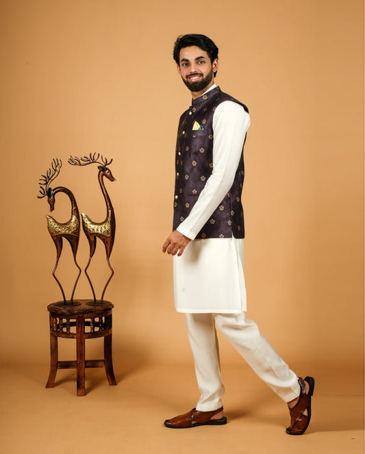 Premium Men’s Silk Ethnic Jacket  Classic Festive Style