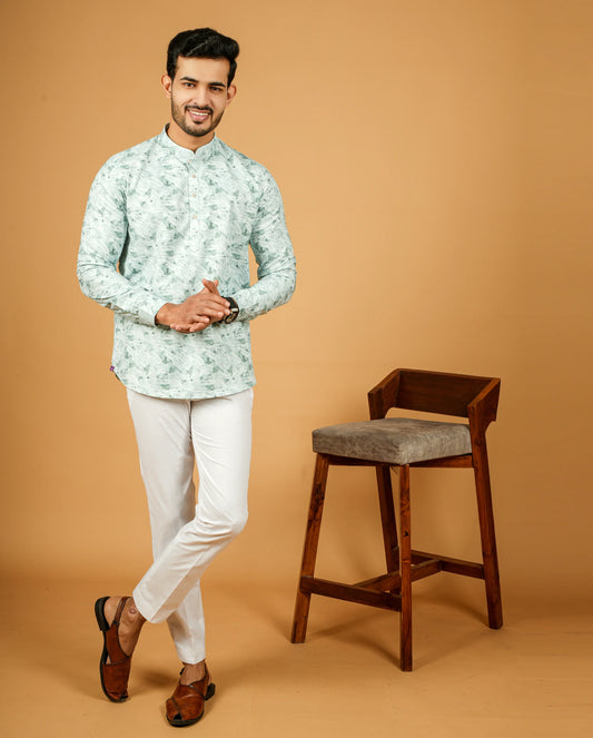 Digital Printed Short Kurta for Men