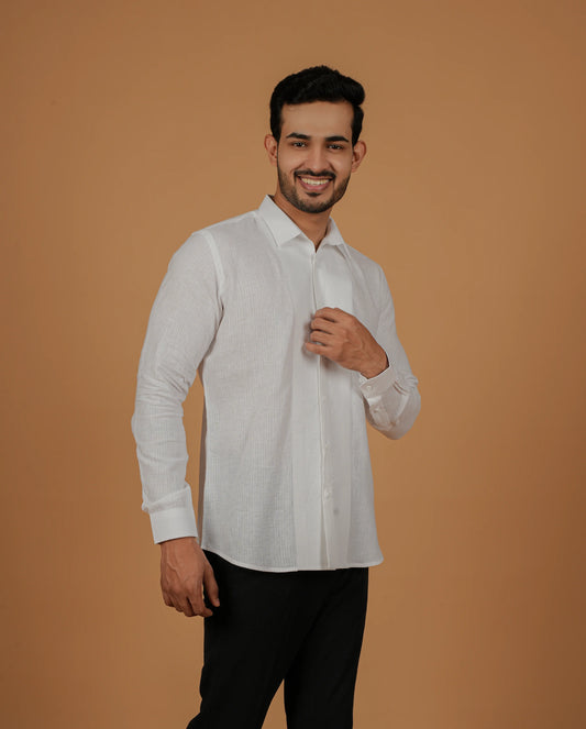 Modern Linen: Men's Pure Linen Trendy Shirt