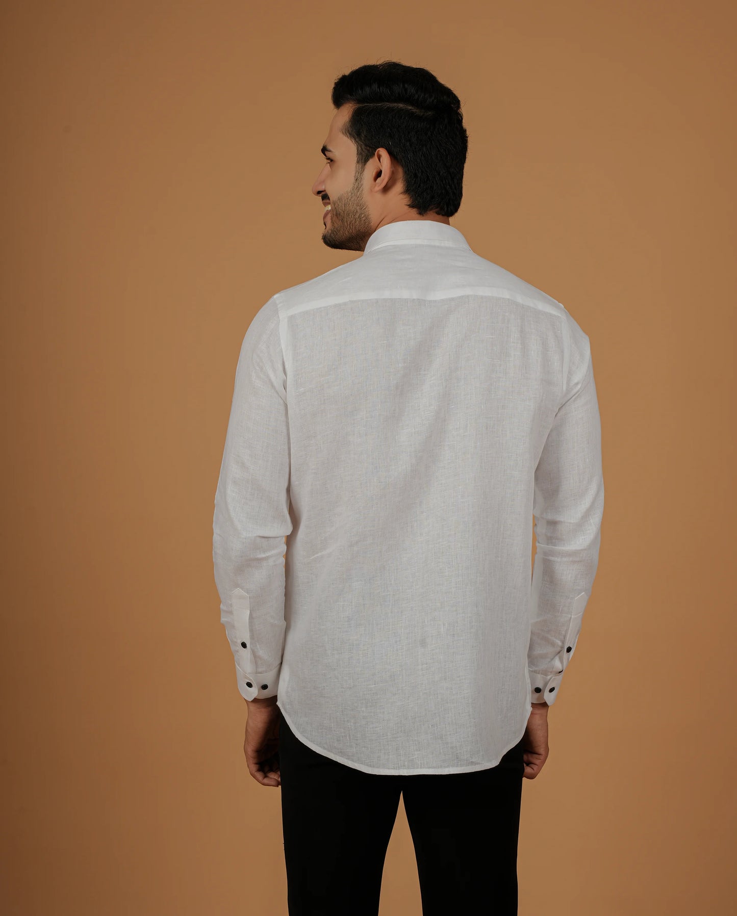 Traditional and Modern Collide: Men's Premium Linen White Shirt