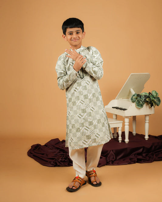 Premium Silk Kurta Set for Boys – Lightweight & Breathable