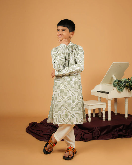 Premium Silk Kurta Set for Boys – Lightweight & Breathable