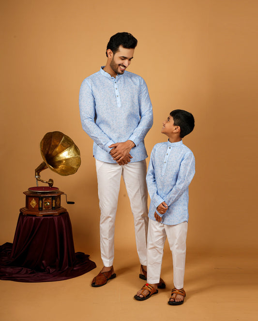 Family Festive Wear – Dad & Son Short Kurta Set
