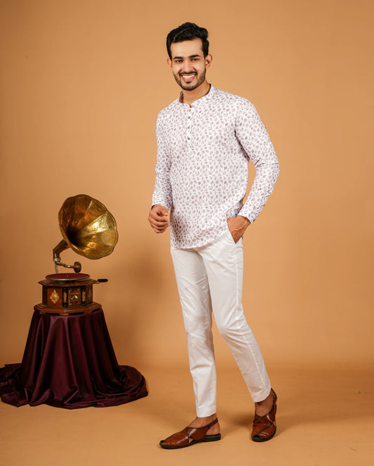 Print Short Kurta For Men