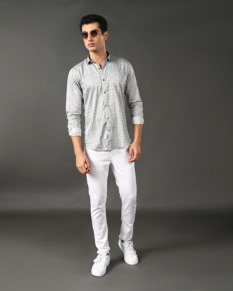 striped cotton blend shirt men casual wear