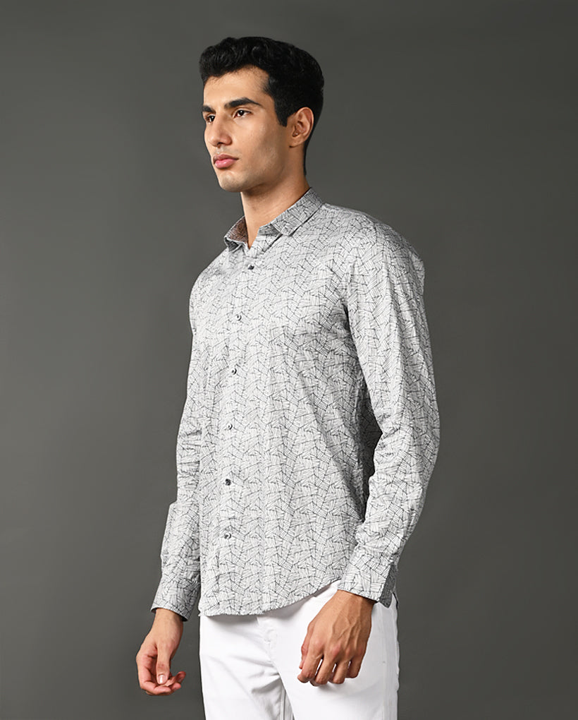 striped cotton blend shirt men casual wear