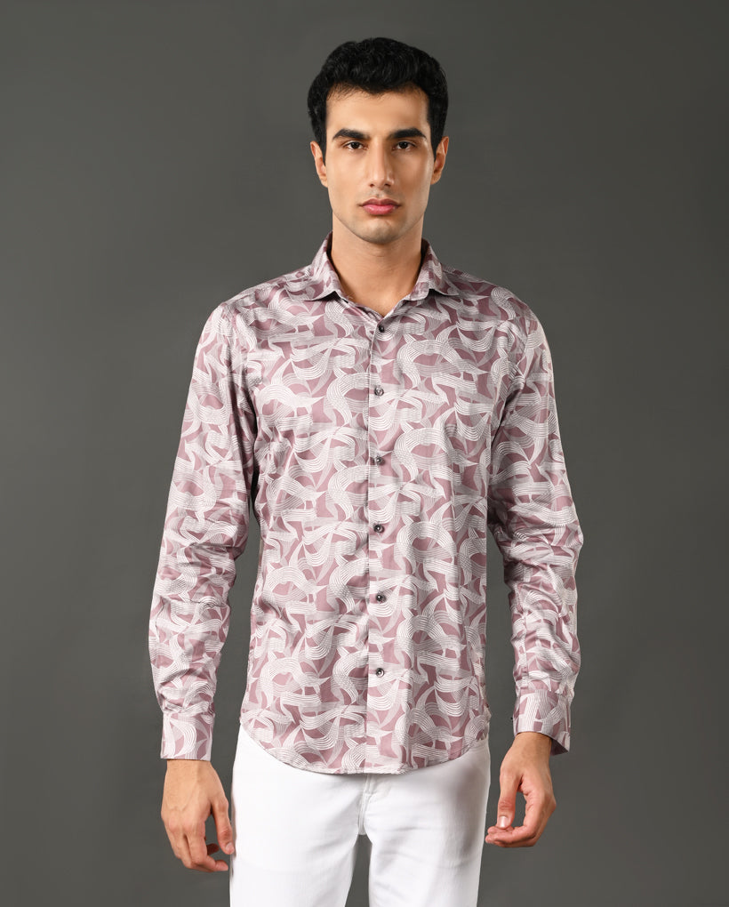Mens Casual Cotton Blend Shirt – Stylish Apple Cut
