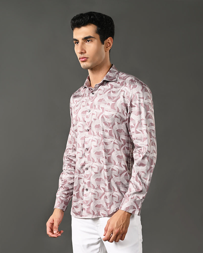 Mens Casual Cotton Blend Shirt – Stylish Apple Cut