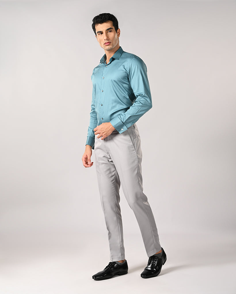 Mens Dark Blue Cufflink Apple Cut Formal Shirt – Premium Work Shirt
