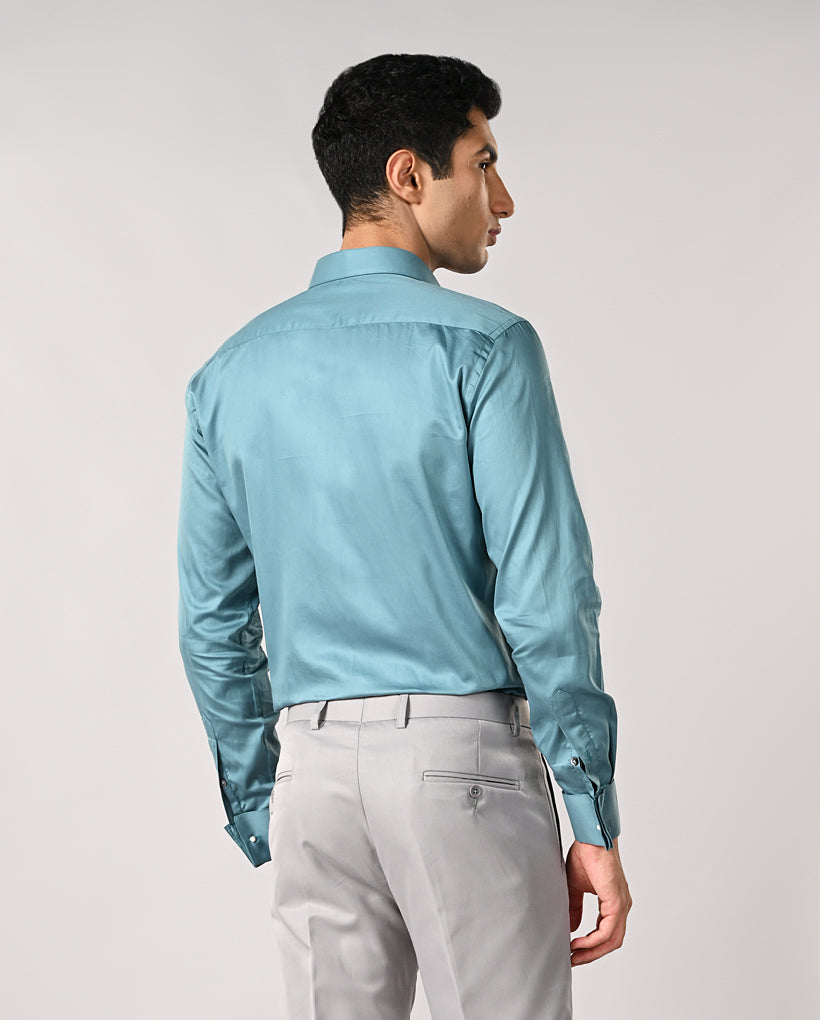 Mens Dark Blue Cufflink Apple Cut Formal Shirt – Premium Work Shirt