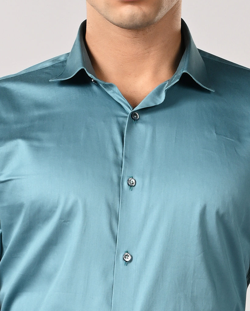 Mens Dark Blue Cufflink Apple Cut Formal Shirt – Premium Work Shirt