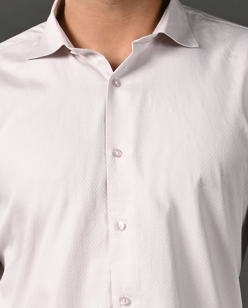 cream pure cotton formal shirt men