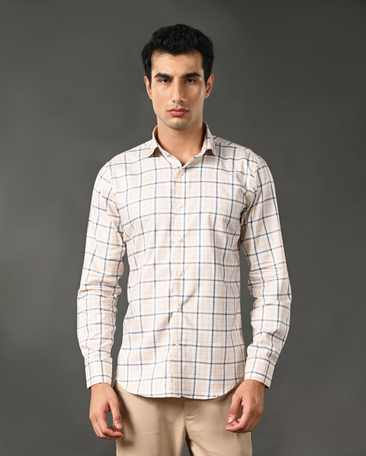 pure cotton formal shirt men checks pattern