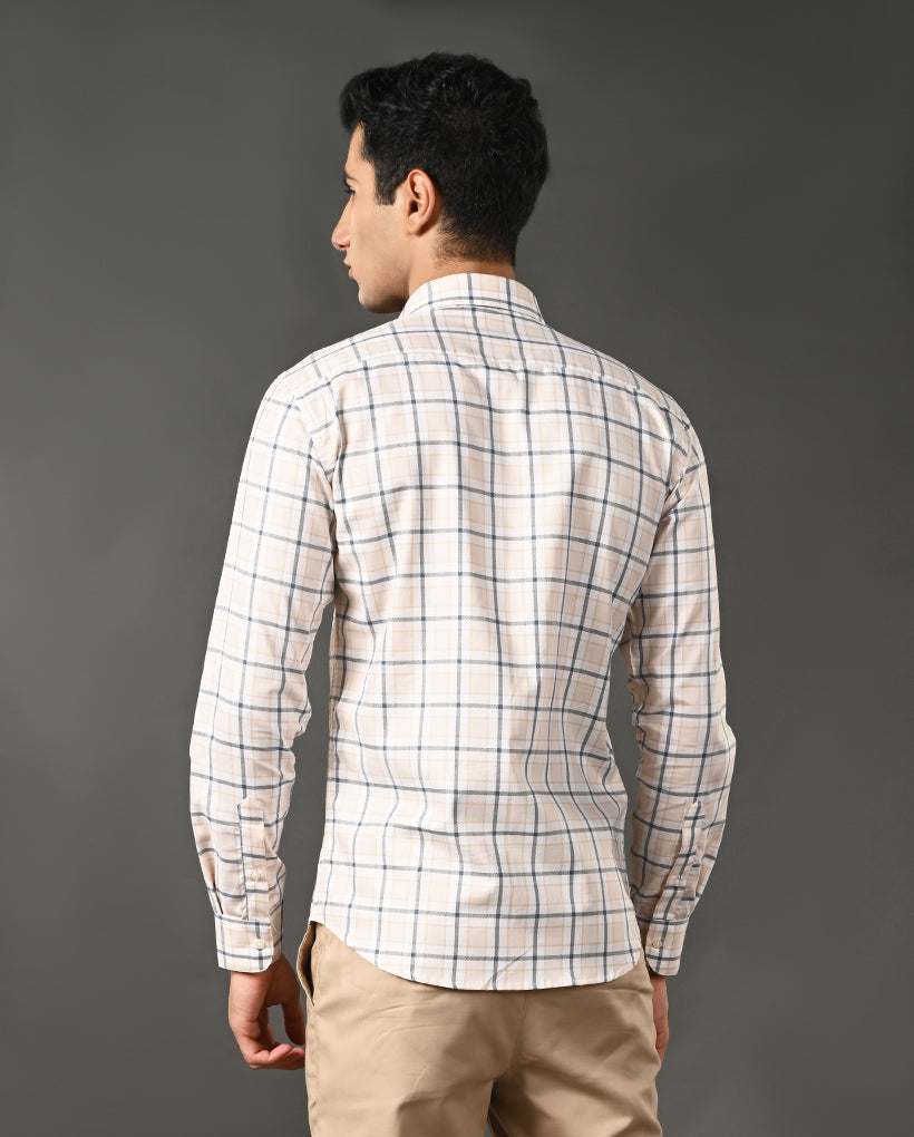 pure cotton formal shirt men checks pattern