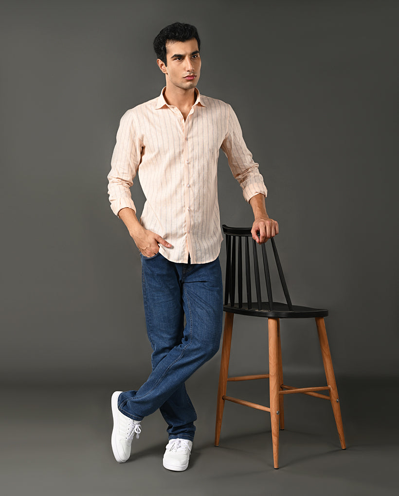 Mens Linen Casual Shirt – Slim Fit-Breathable & Comfortable