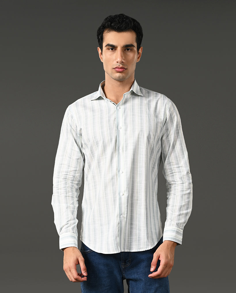 white linen formal shirt men vertical lines