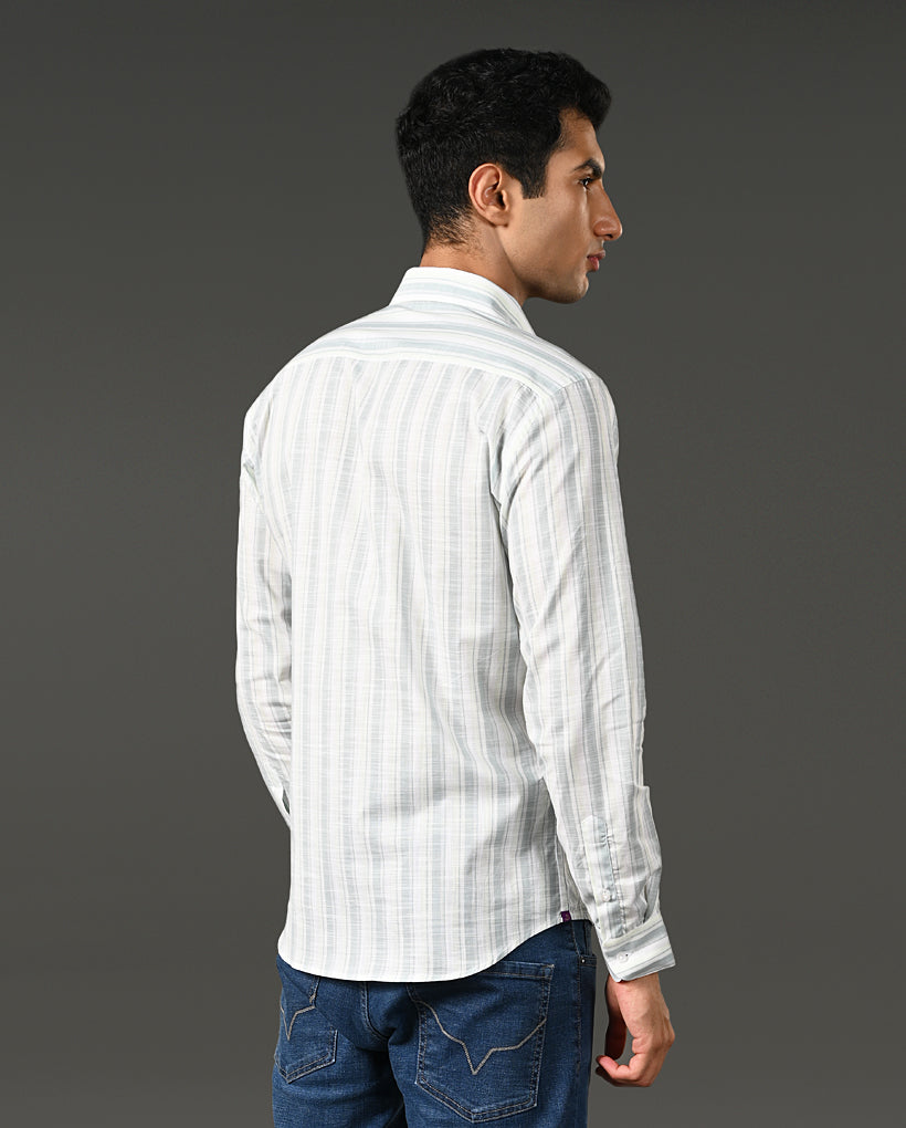 white linen formal shirt men vertical lines