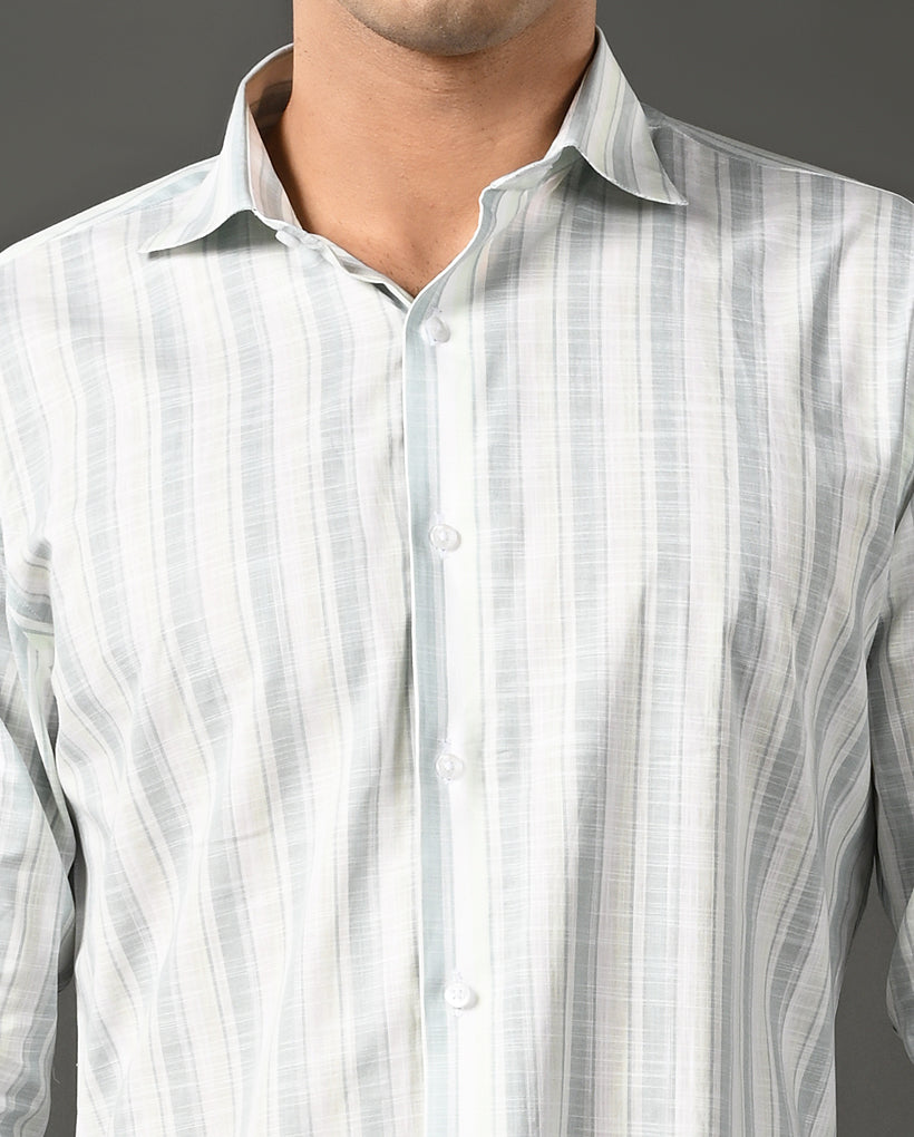 white linen formal shirt men vertical lines