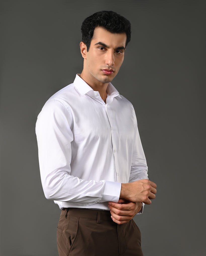 Mens Formal White Pure Cotton Shirt