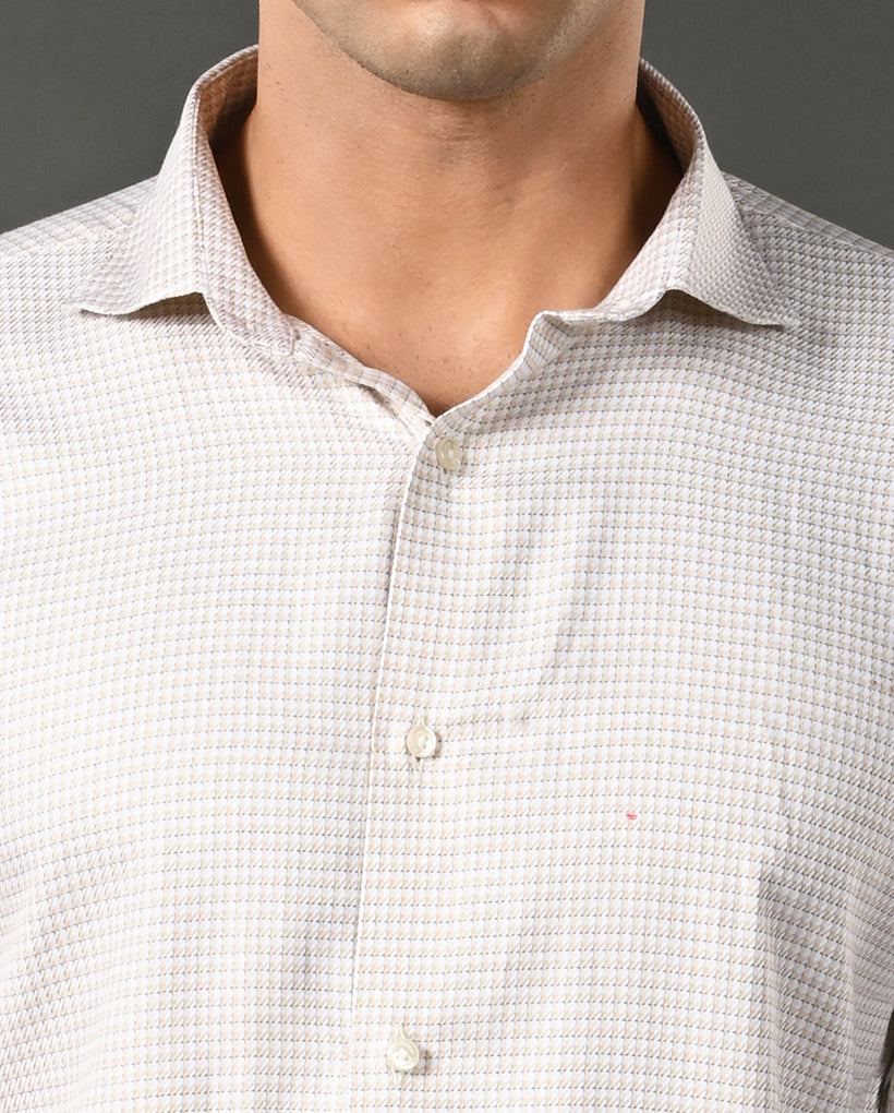 white yellow texture shirt men hidden checks