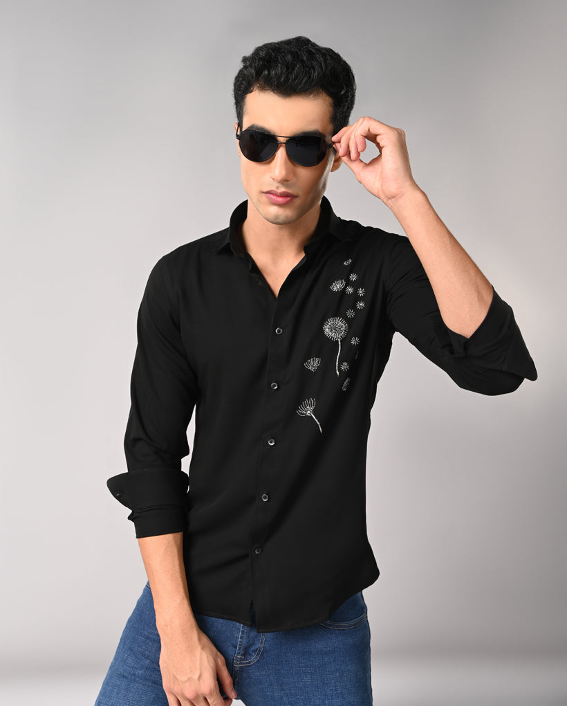 Mens Black Armani Party Wear Shirt – Mens black Armani party wear shirt, luxury party shirt