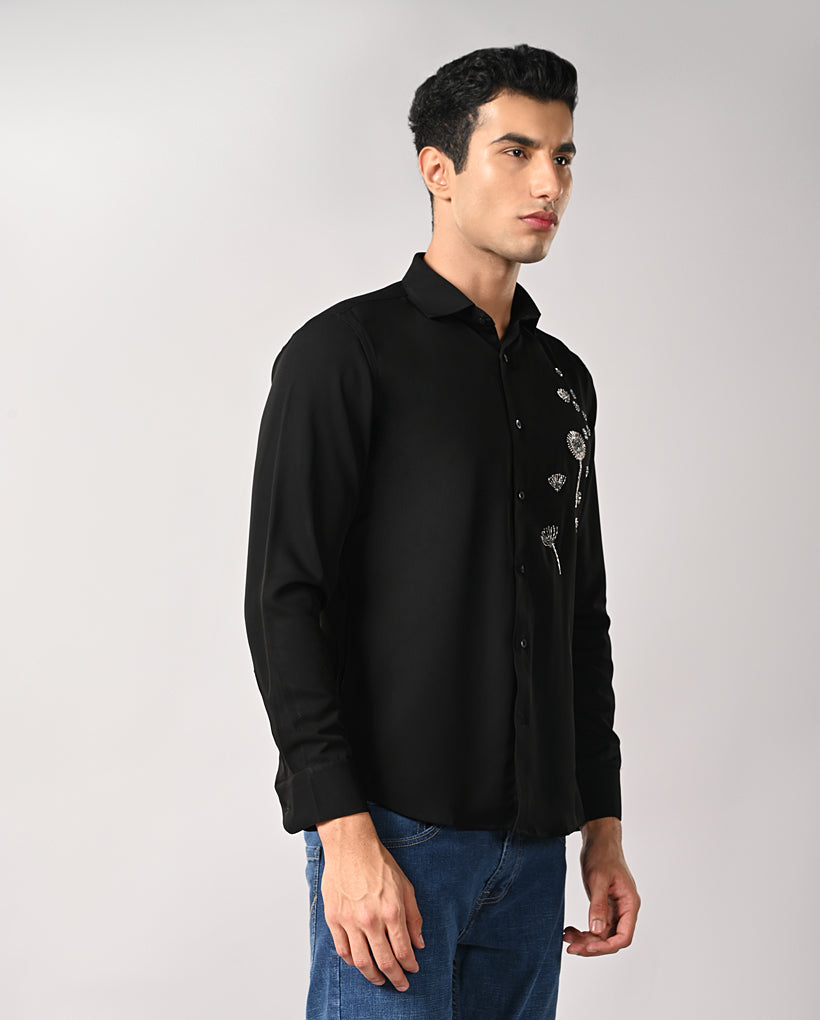 Mens Black Armani Party Wear Shirt – Mens black Armani party wear shirt, luxury party shirt