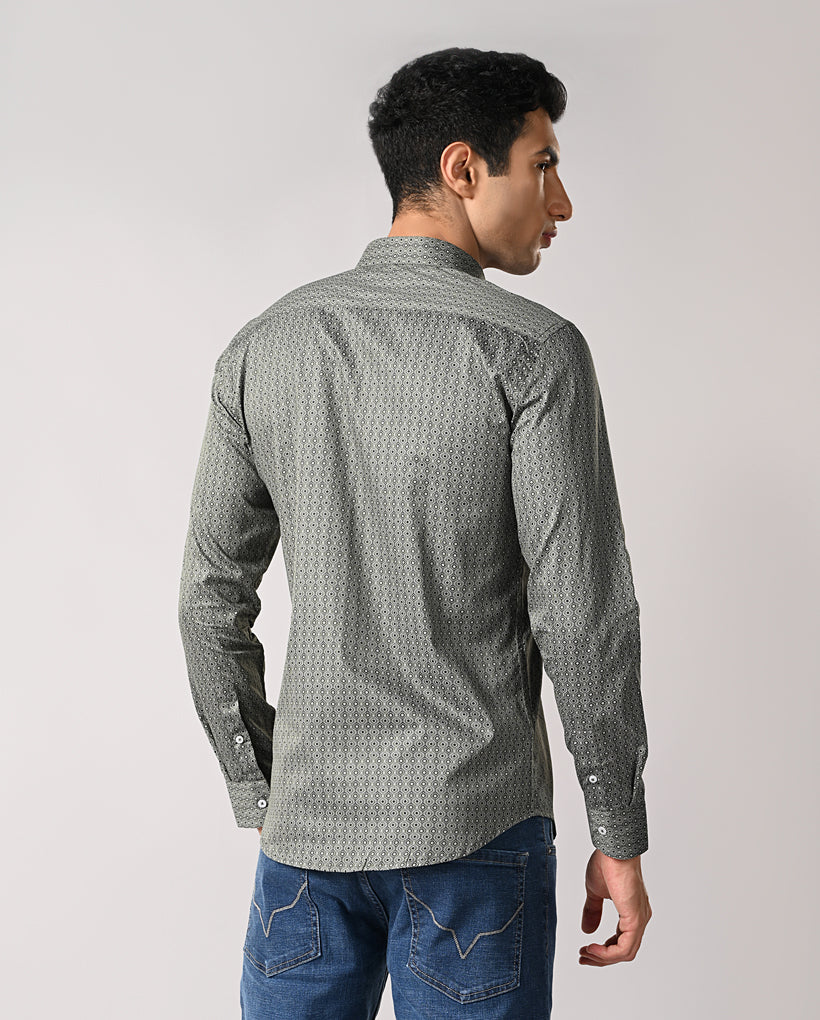 Modern Slim Fit Printed Shirt – Men