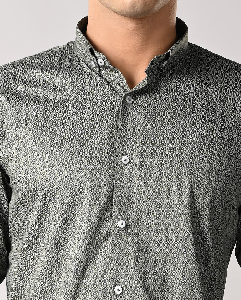 Modern Slim Fit Printed Shirt – Men
