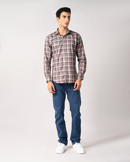 Mens Multicolor Checked Cotton Formal Shirt – Office & Stylish